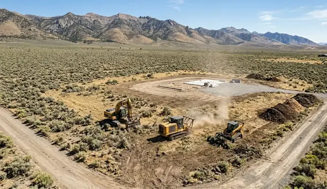 Defensible space created around rural Nevada home through brush clearing