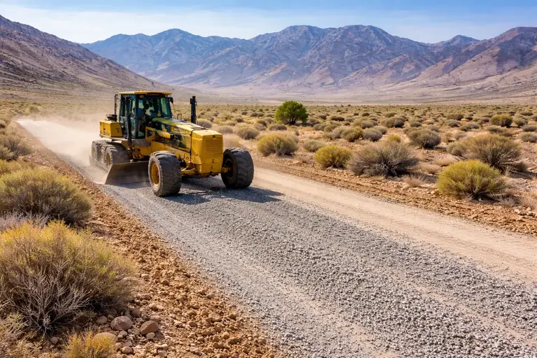 Gravel driveway grading and road construction in Elko County Nevada