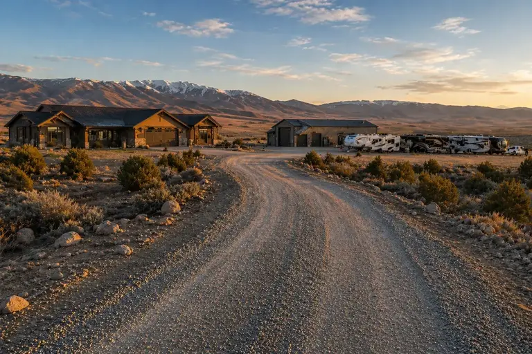 Finished gravel driveway in Elko County Nevada