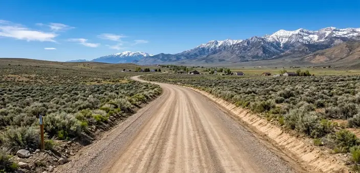 Professionally graded rural access road with proper drainage and compacted surface in Elko County Nevada