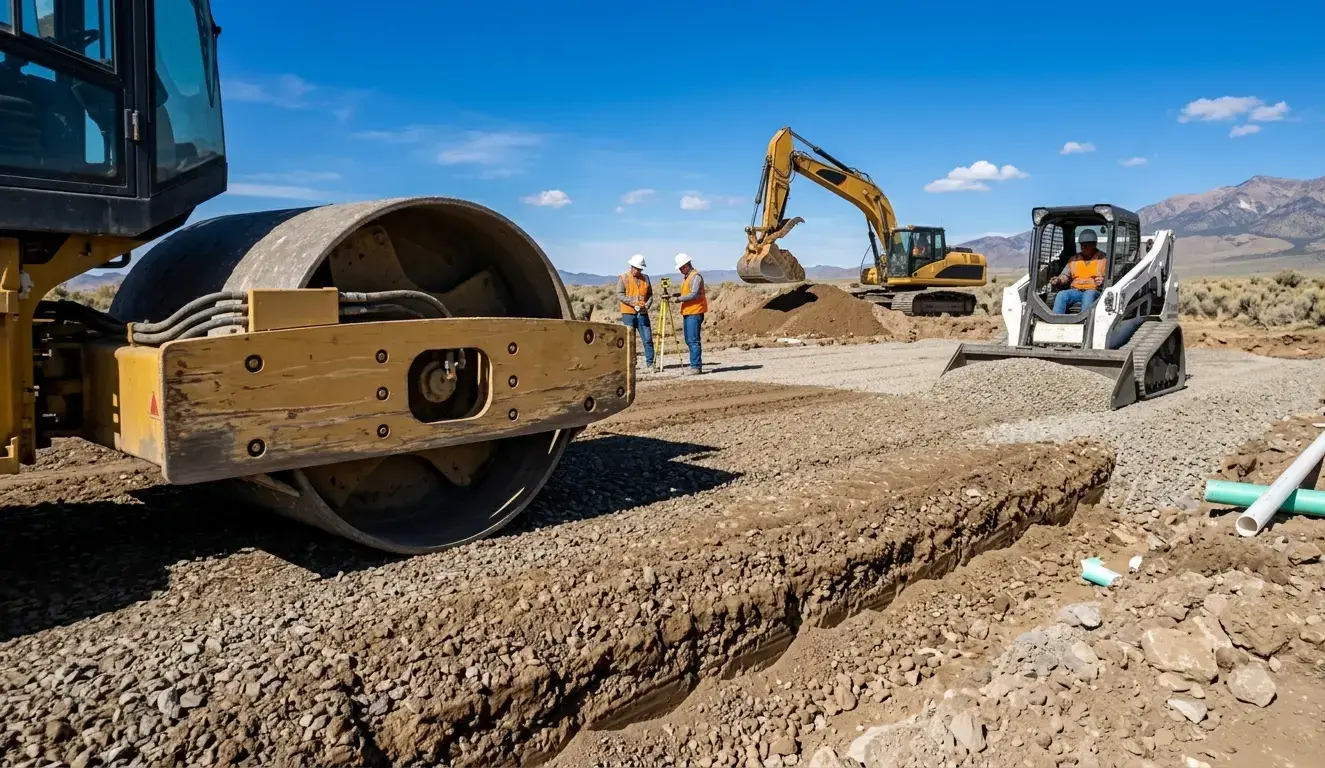 House pad excavation and compaction process in Elko County Nevada