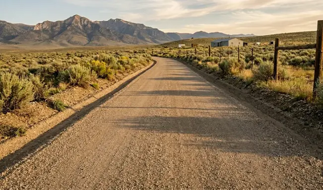 Completed rural gravel driveway in Elko County Nevada